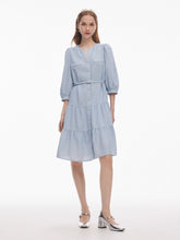 Asetat Karışımlı Tweed Payetli Kadın Midi Elbise Kemerli